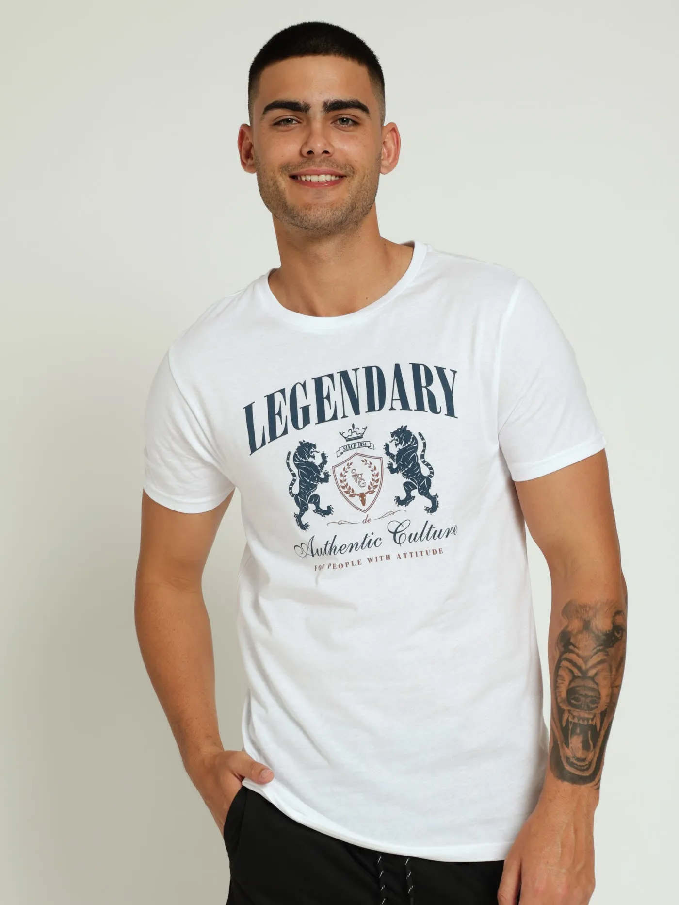 Basic Print Tee - White sold by Edgars