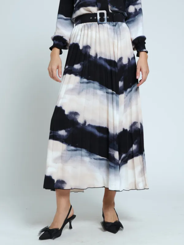 Pleated Marble Midi Skirt sold by Edgars 