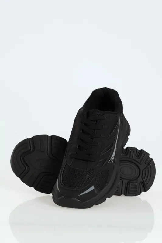 Panelled Mesh Trainer - Black made by Edgars