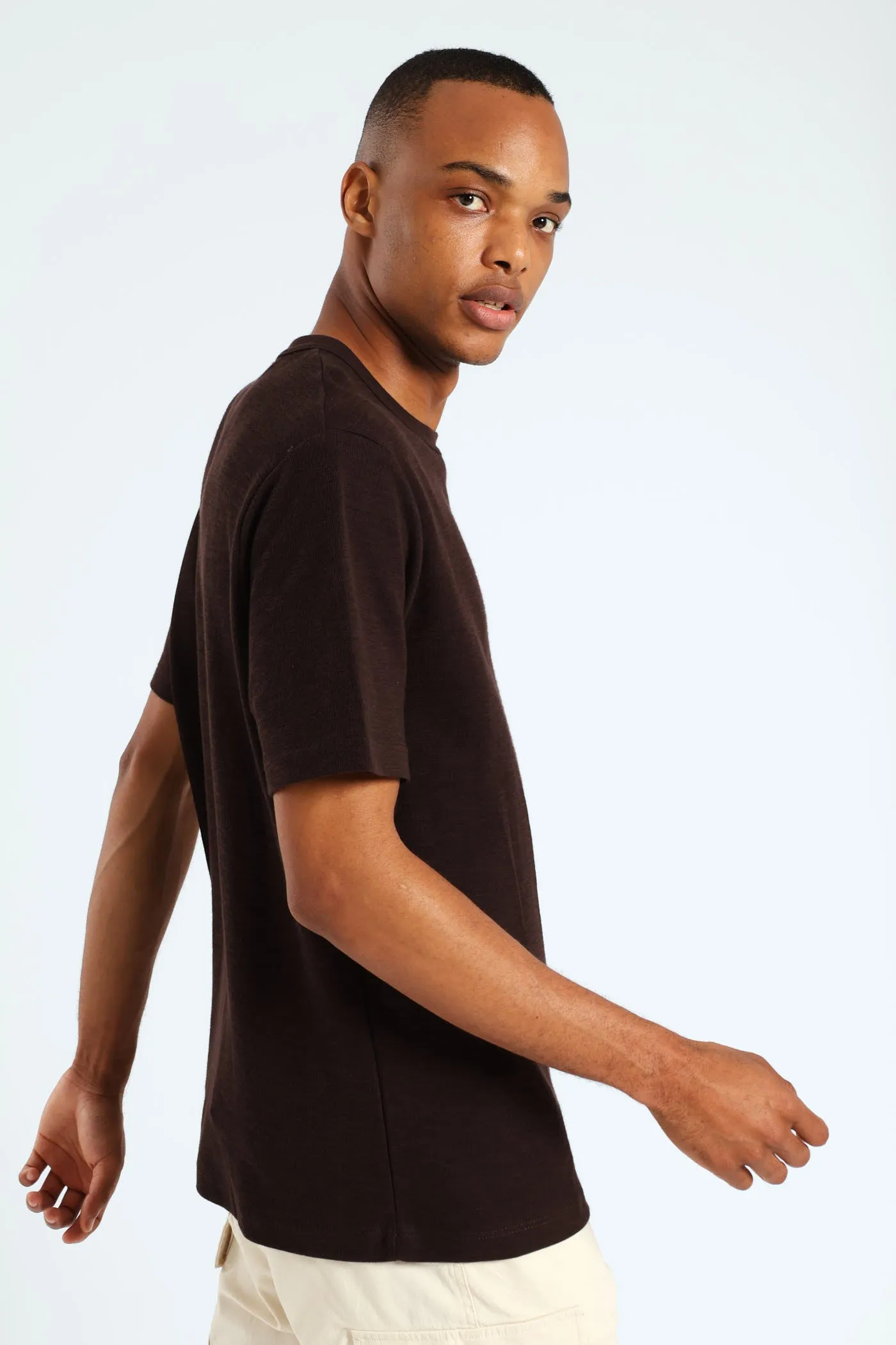 Crepe Rib Tee - Chocolate sold by Edgars product image thumbnail 3