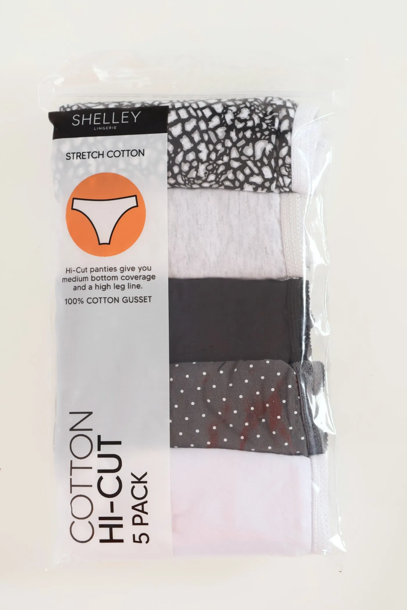 5 Pack Cotton Stretch HI-Cut Panty - Multi sold by Edgars