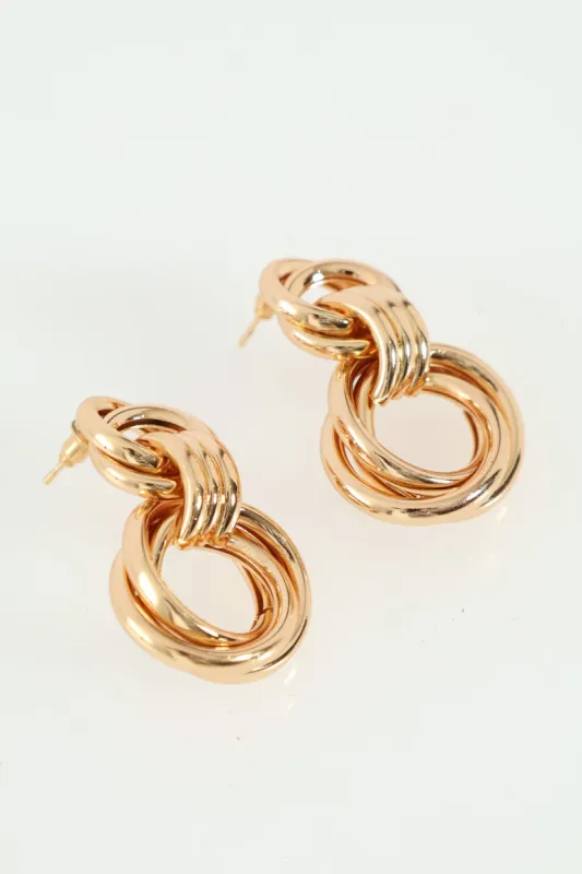 Triple Ring Circle Earrings - Gold sold by Edgars