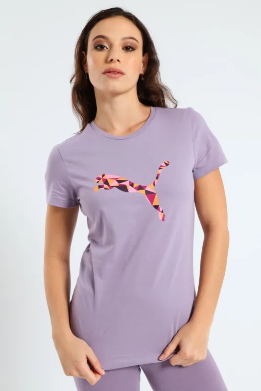 Graphic Cat Tee-Plum sold by Edgars