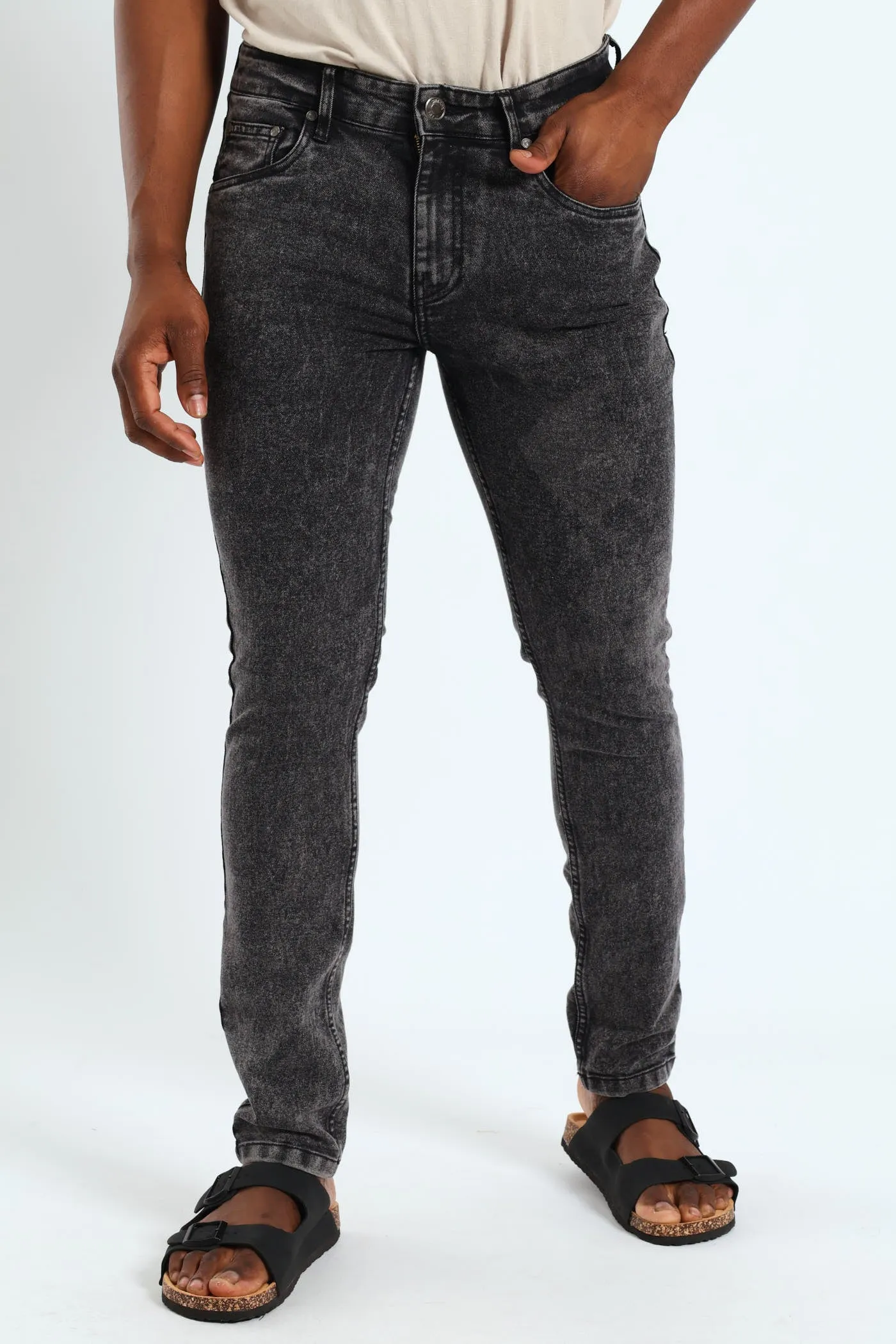 Super Skinny Basic Denim Jean - Black Acid sold by Edgars