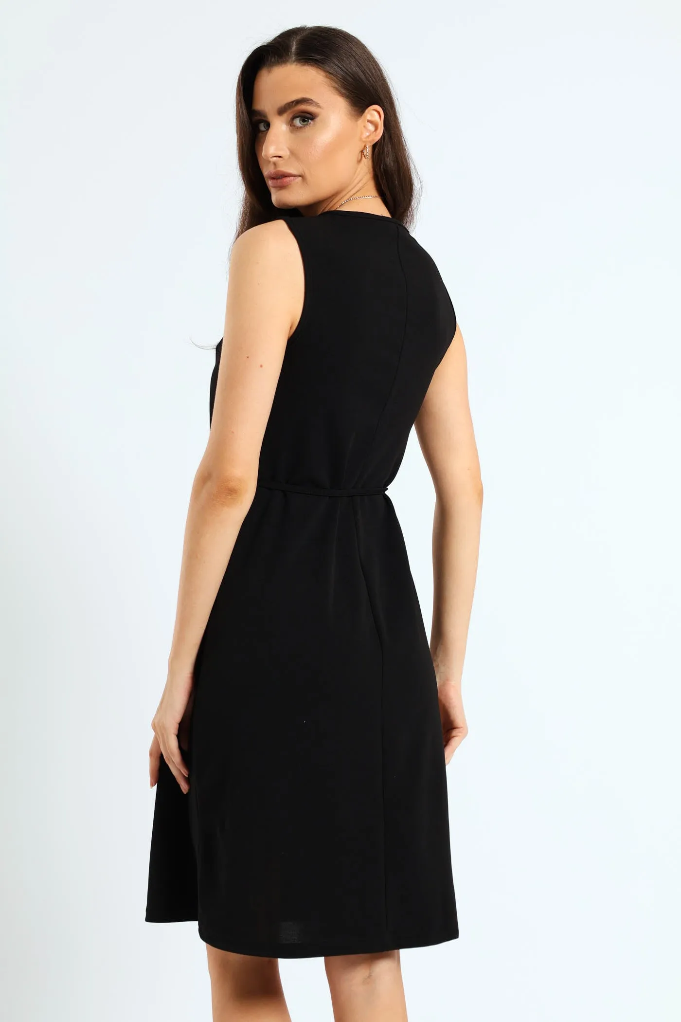 V-Neck Belted Flared Dress - Black sold by Edgars product image thumbnail 3