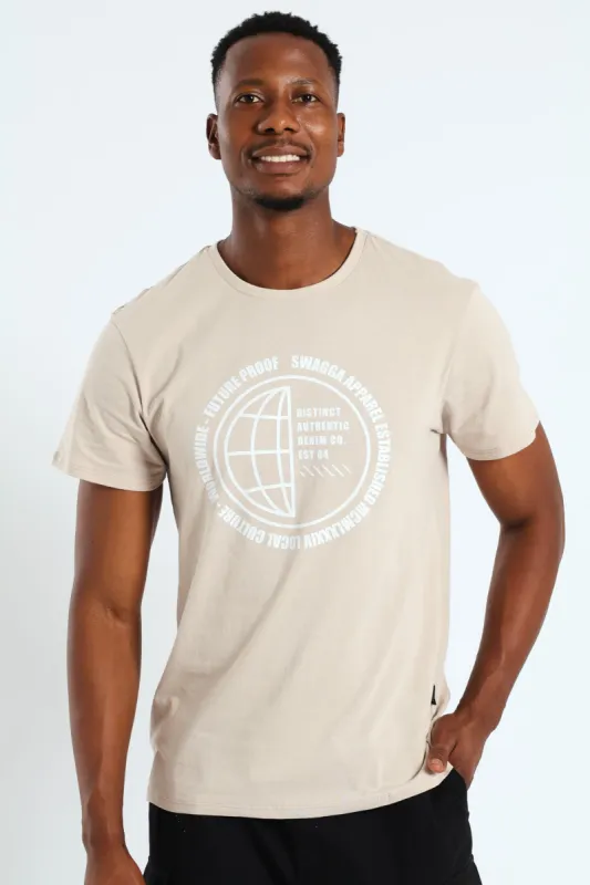 Basic Print TEE- Stone sold by Edgars 