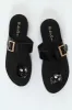 Buckle Detail Thong Sandal On Comfort Outsole - Black sold by Edgars