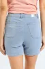 Patch Pocket Denim Knit Mid Thigh Shorts - Light Wash sold by Edgars