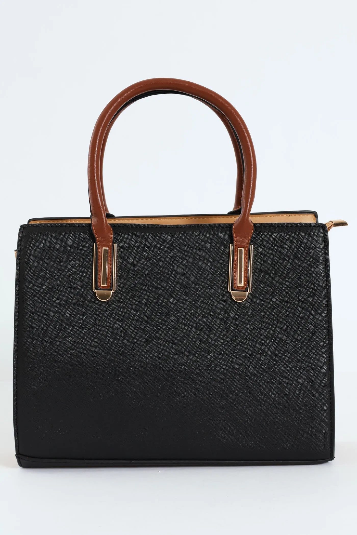 Multi Compartment Square Tote Bag - Black sold by Edgars