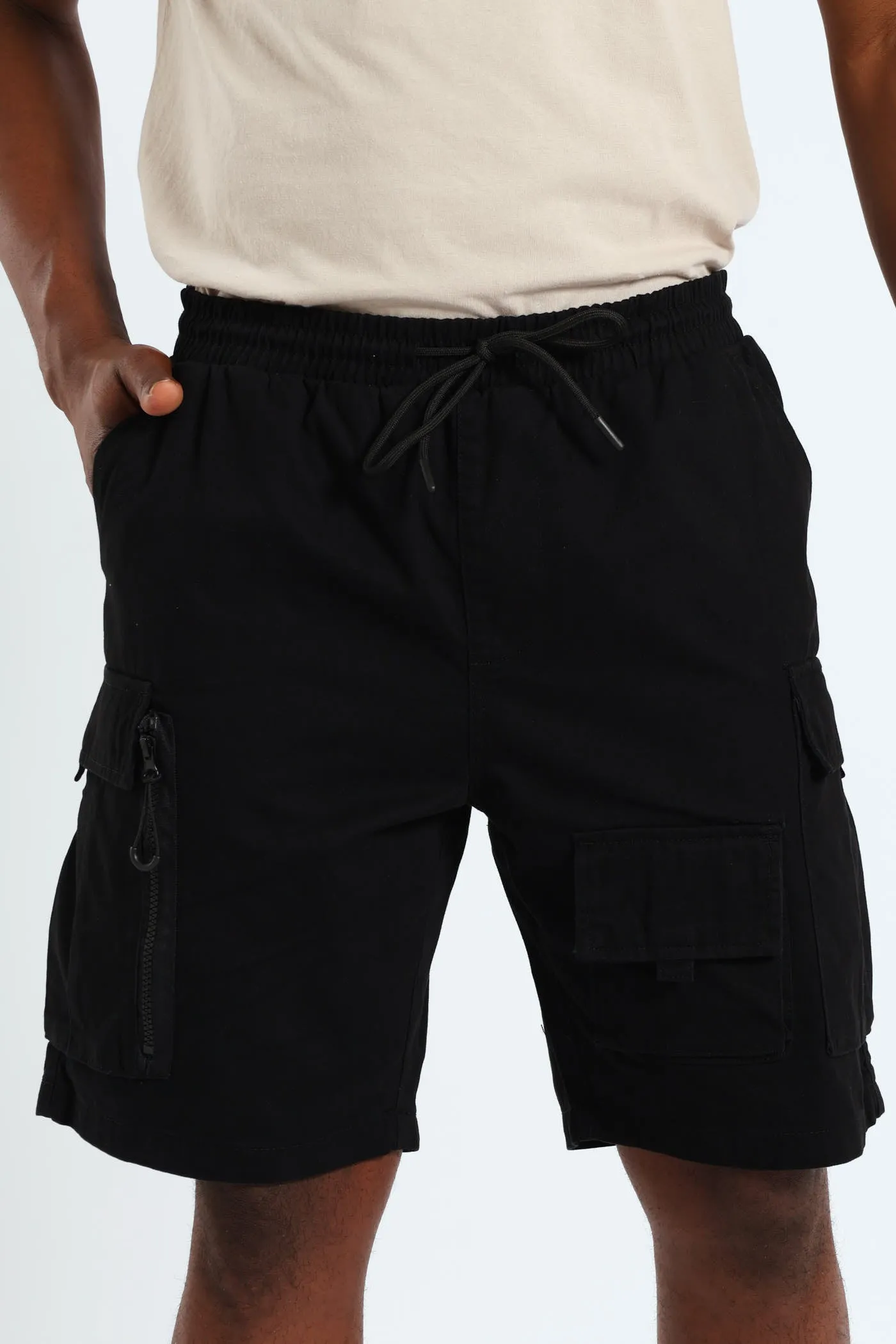 Double Pocket Cargo Shorts - Black sold by Edgars