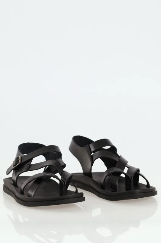 Back Strap Sandals - Black sold by Edgars