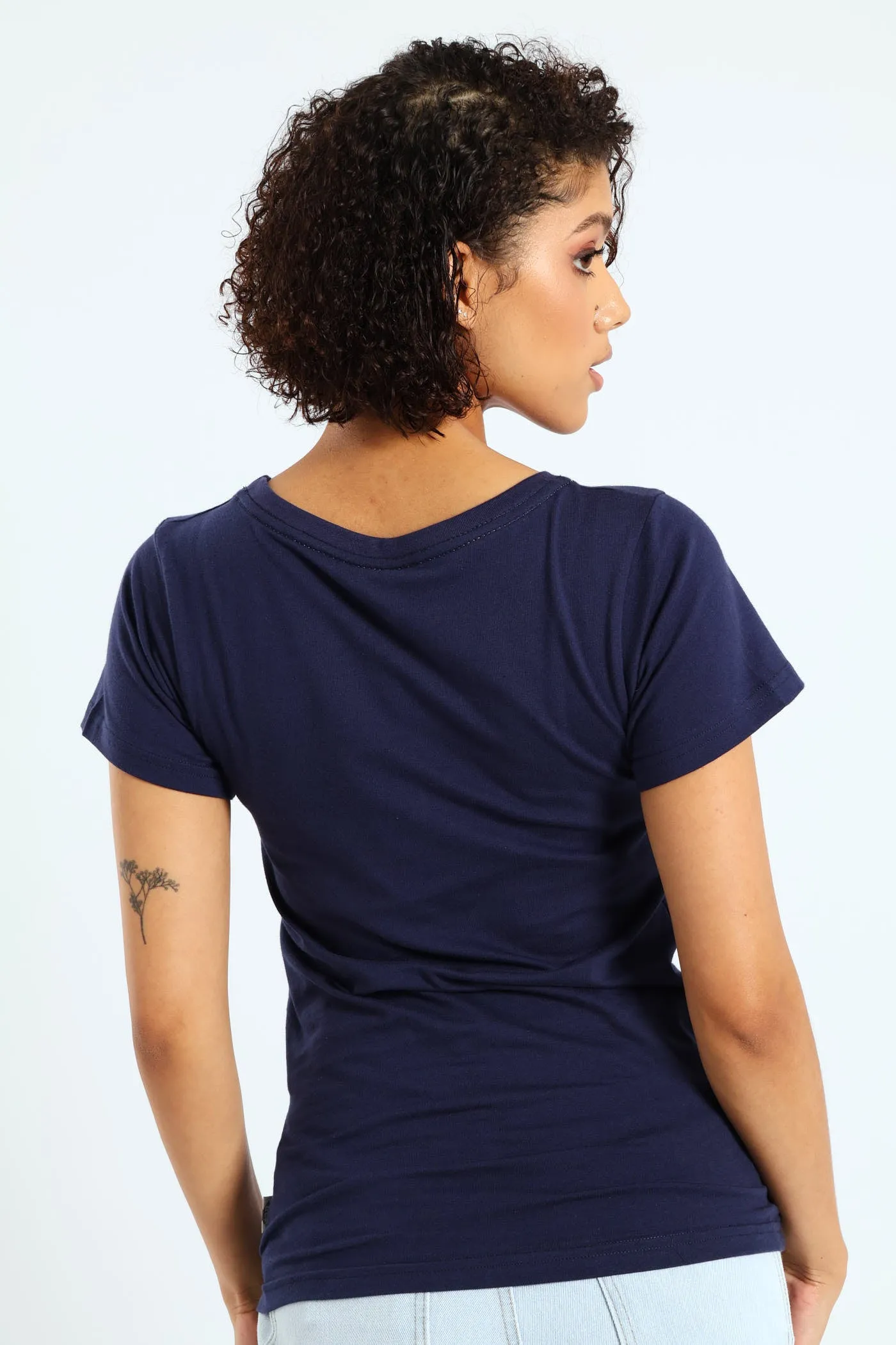 Ladies Lurex Embroidered Tee - Navy sold by Edgars product image thumbnail 3