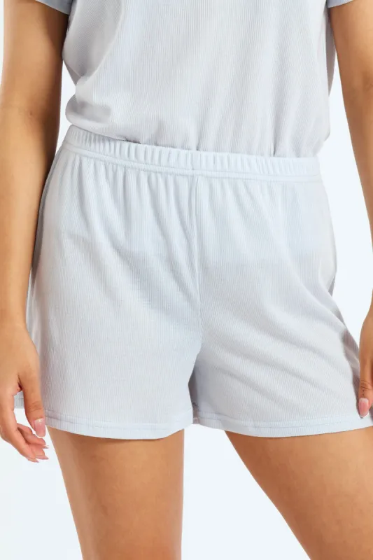 Sparkly Knit Sleep Shorts - Blue sold by Edgars