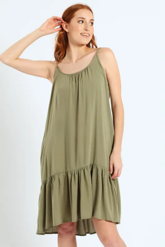 Strappy Peplum Hem Mini Dress - Green sold by Edgars