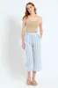 Culotte Self Tie Paperbag Wideleg Pants - White/Blue sold by Edgars