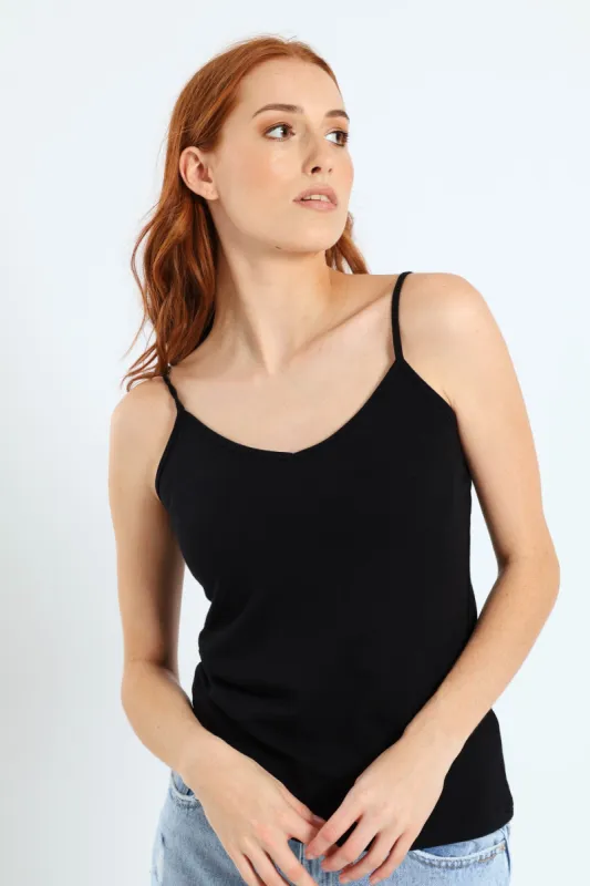Sleeveless V-Neck Cami - Black sold by Edgars