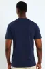 Square Logo Embroidered Tee - Navy sold by Edgars