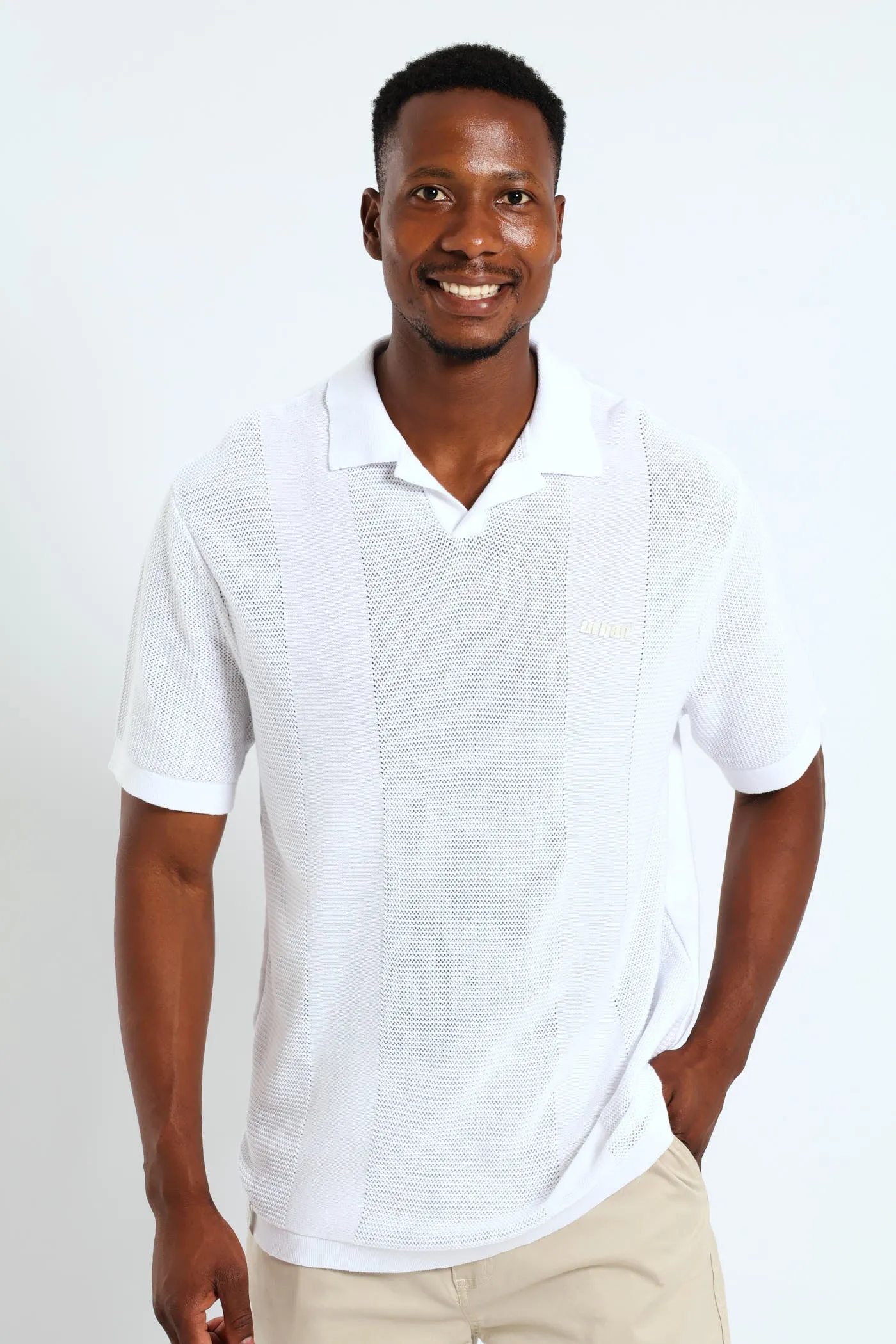 Johnny Collar Shirt - White sold by Edgars
