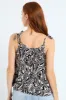 Shoulder Tie Sleeveless Printed Swing Cami - Black/Cream sold by Edgars