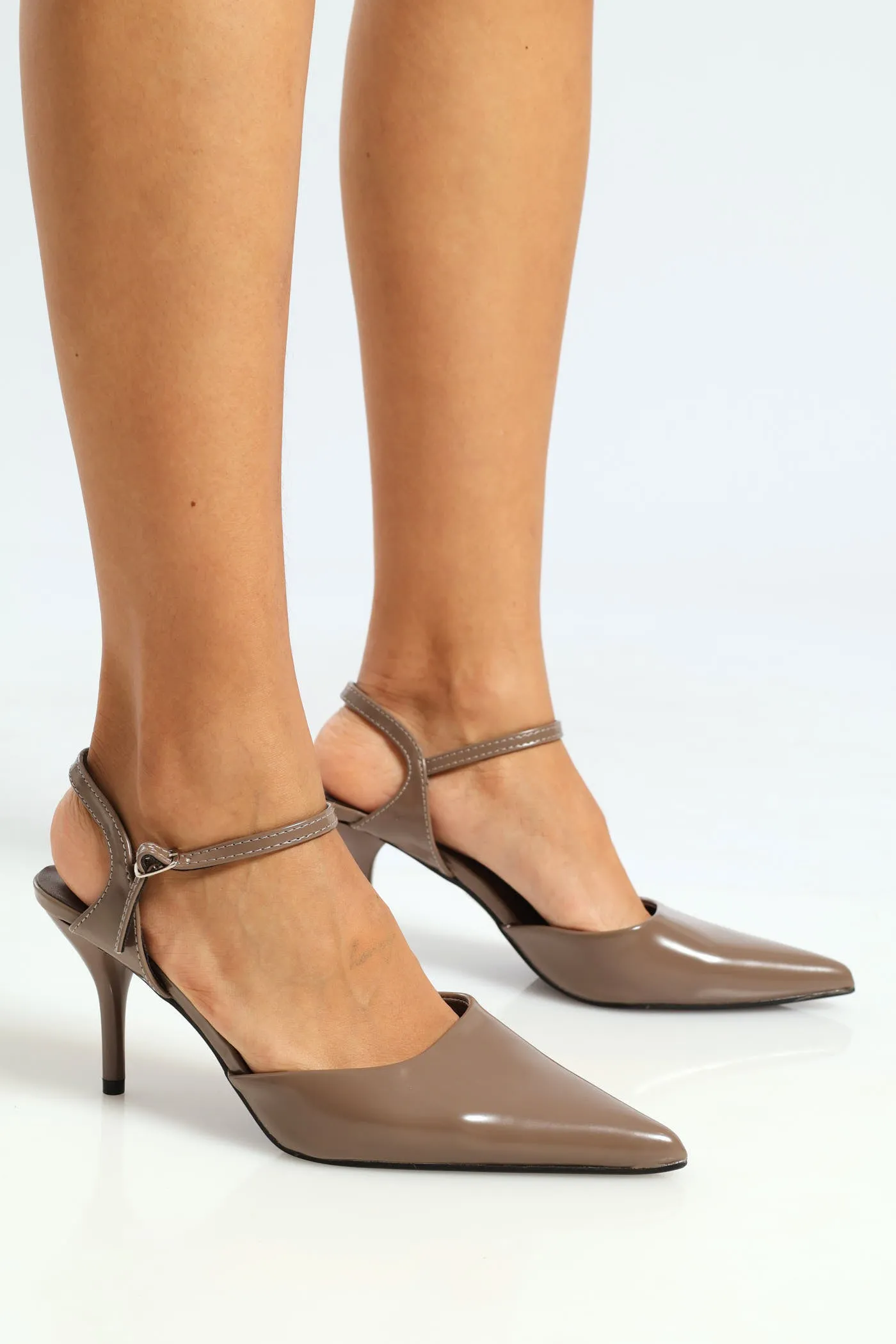Pointy Ankle Strap Kitten Court Heel - Chocolate sold by Edgars product image thumbnail 2
