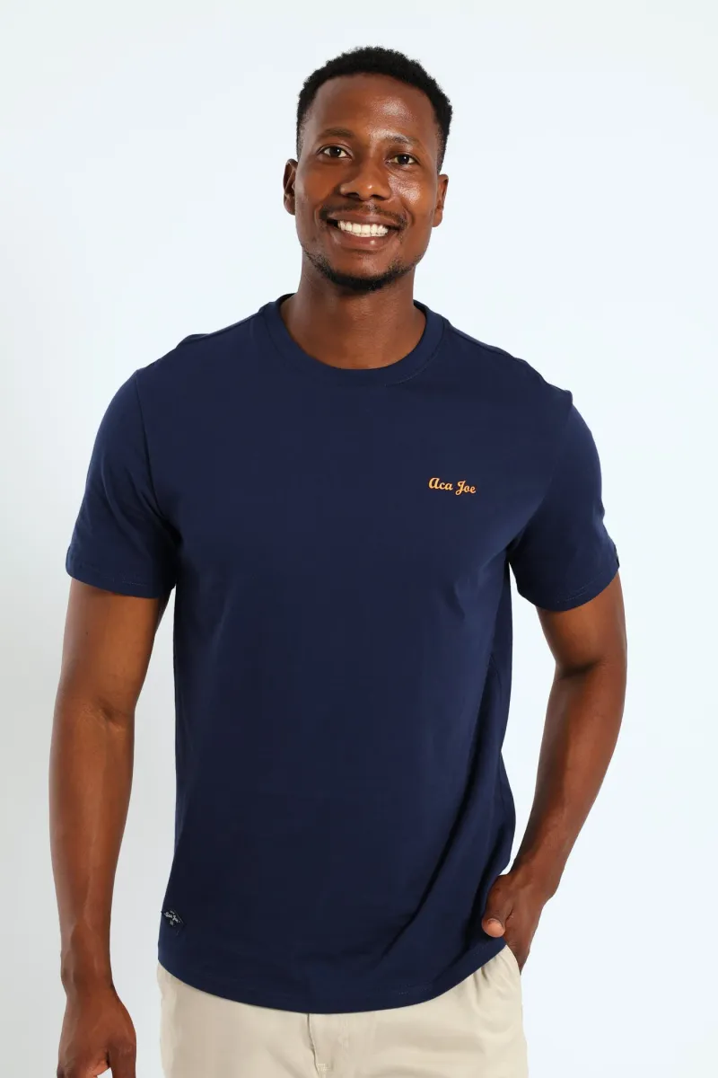 Basic Script Logo Tee - Navy sold by Edgars