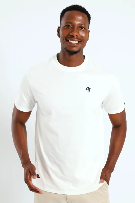 Basic Embroidered Tee - White sold by Edgars