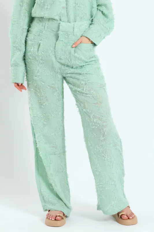 Wideleg Burnout Pants - Blue sold by Edgars