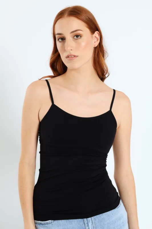 2 Pack Seamless Cami - Beige/Black sold by Edgars