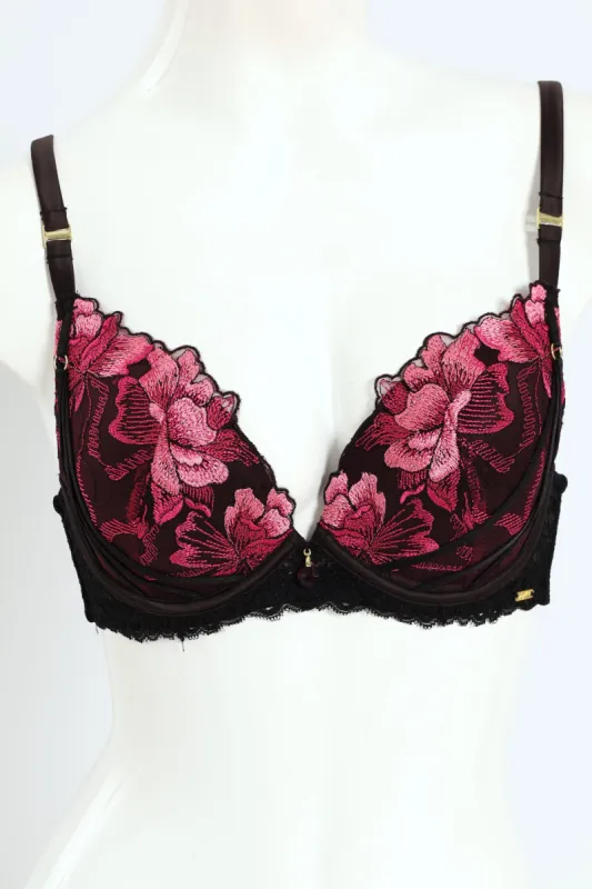 Embroidered Lace Push Up T-Shirt Bra - Purple sold by Edgars