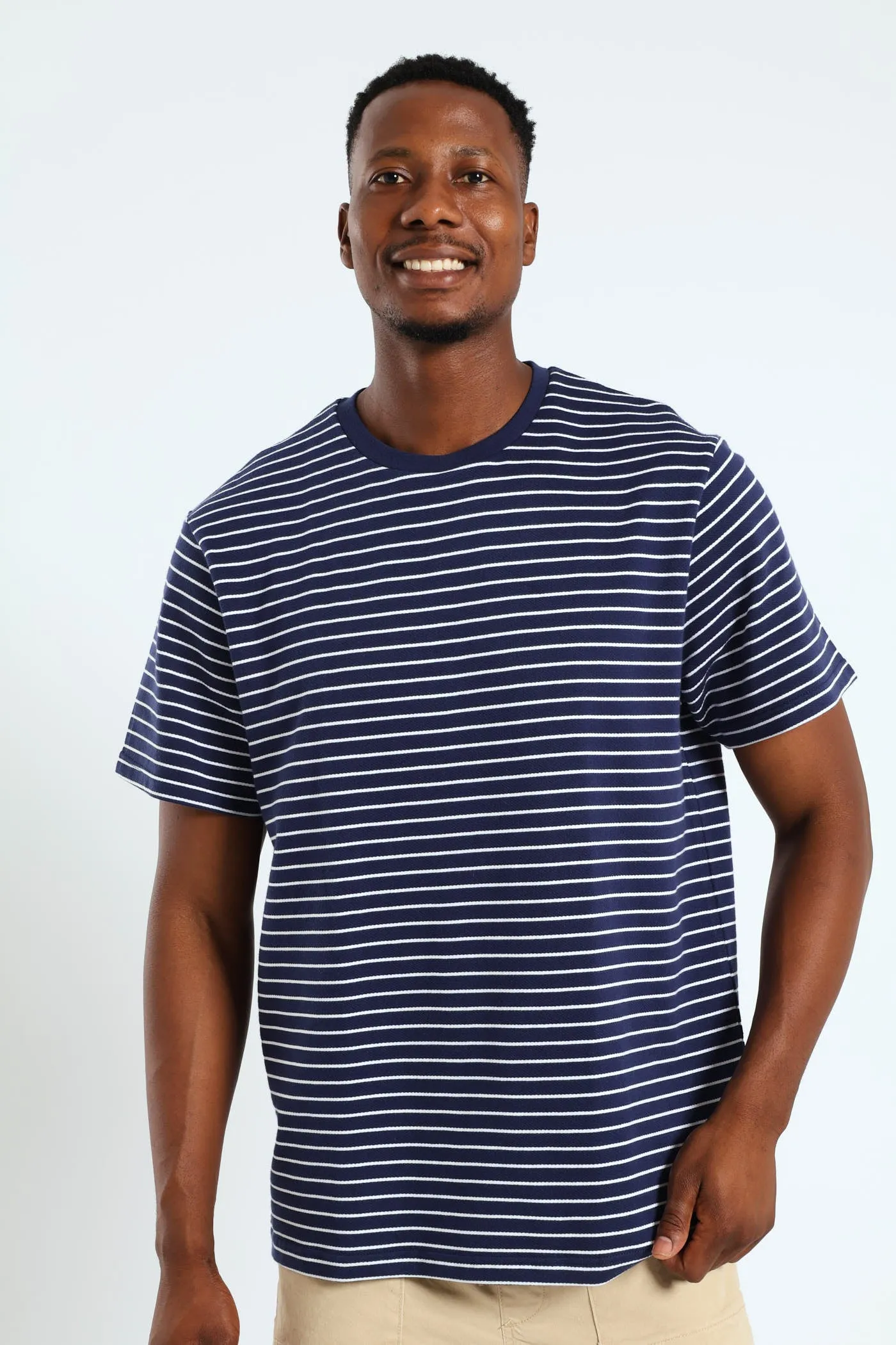 Surface Stripe Tee - Navy sold by Edgars
