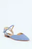 Flower Anglaise Pointy Ankle Strap Push In Mule - Blue sold by Edgars