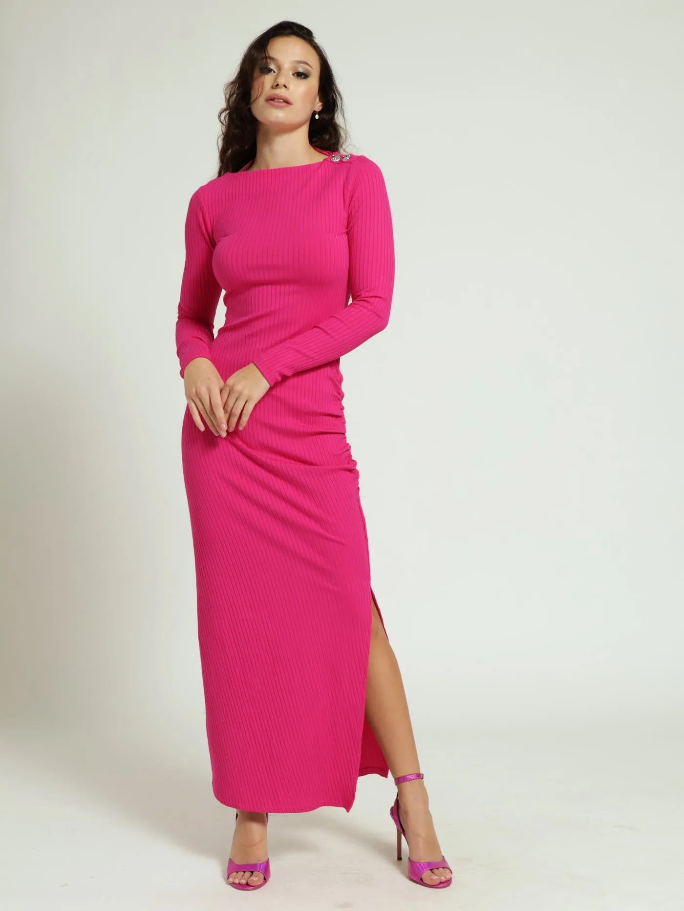 Ariella Boatneck Maxi Bodycon Dress - Pink sold by Edgars