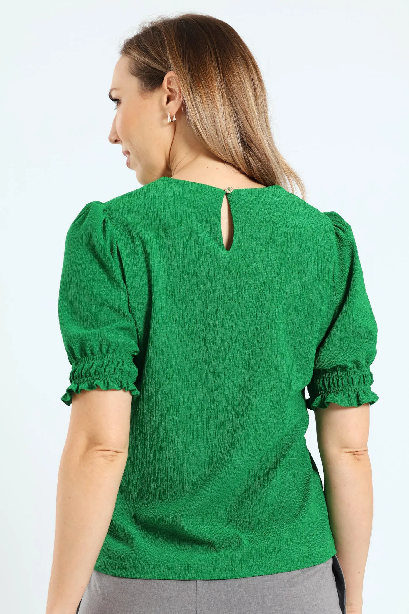 V-Neck Puff Sleeve Top - Green sold by Edgars product image thumbnail 3