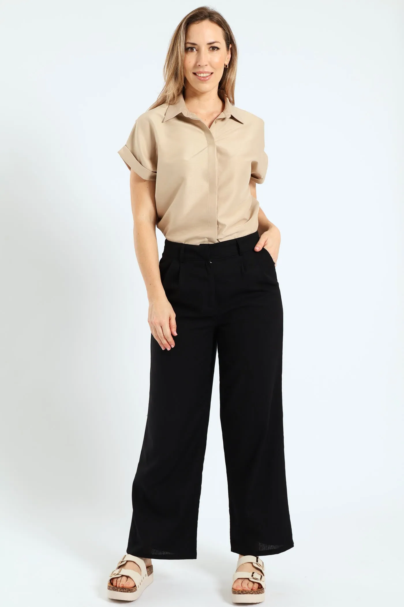 Pleated Wideleg Pants With Pockets - Black sold by Edgars product image thumbnail 2