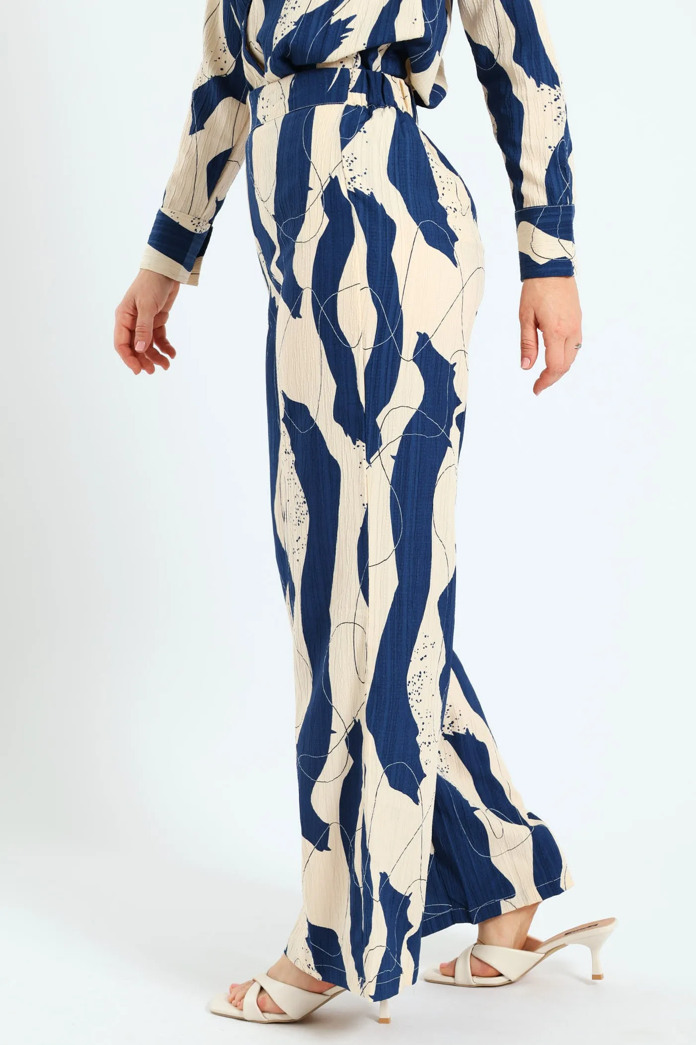 Textured Plisse Wideleg Pant - Blue sold by Edgars product image thumbnail 2