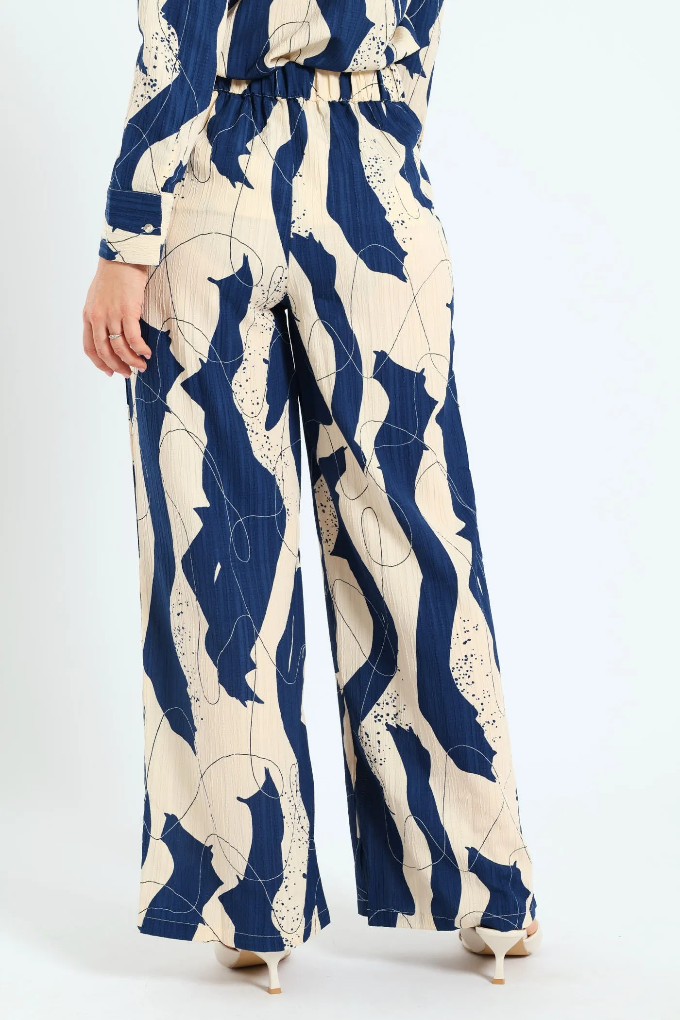 Textured Plisse Wideleg Pant - Blue sold by Edgars product image thumbnail 3