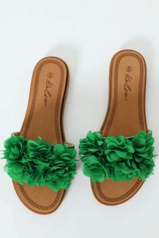 Floral Summer Sandal - Green sold by Edgars