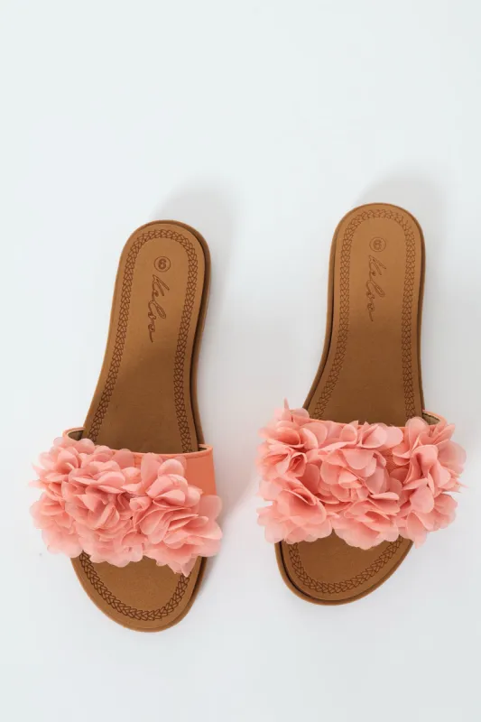 Floral Summer Sandal - Peach sold by Edgars