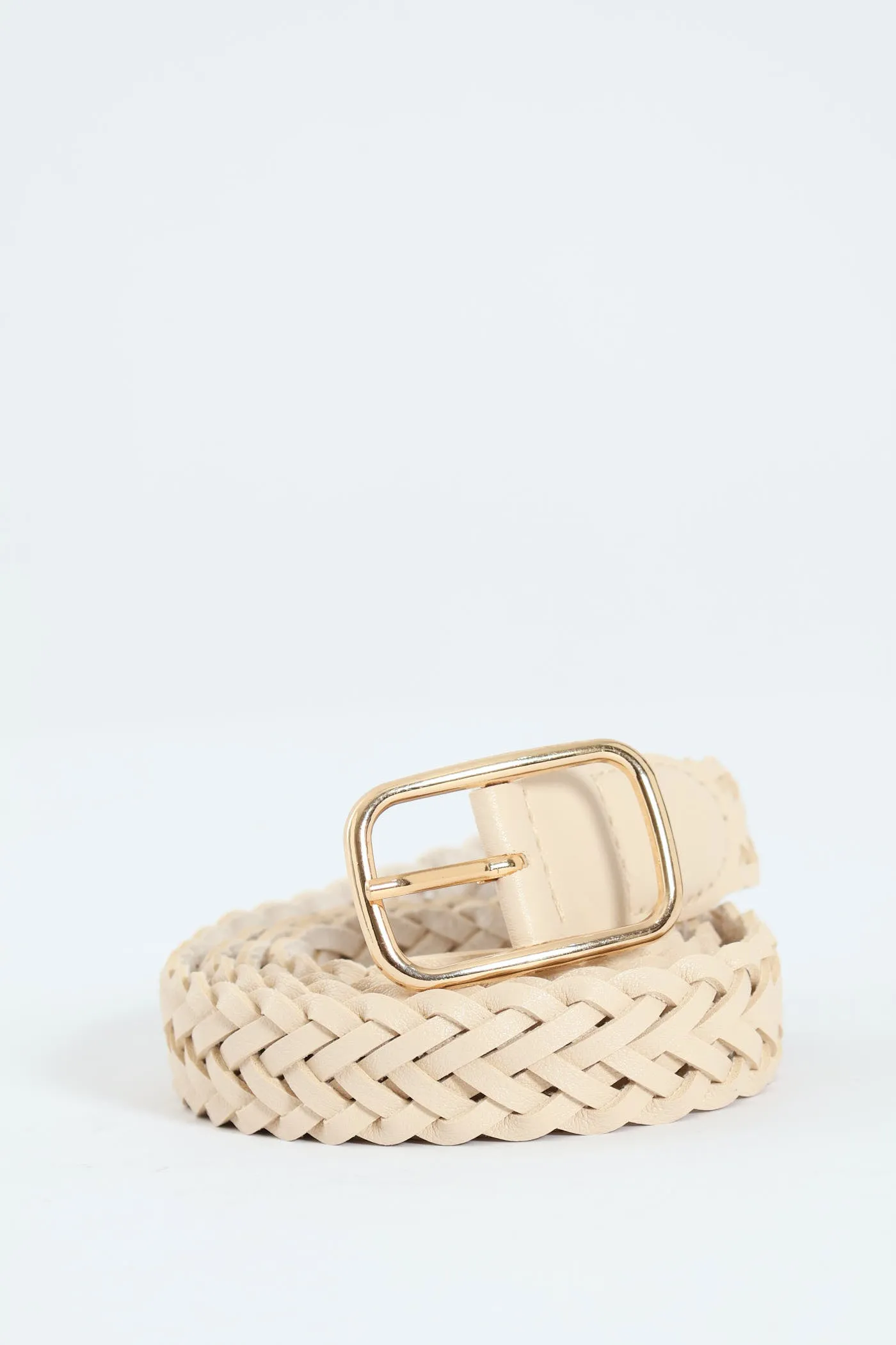 Braided Fashion Belt - Cream sold by Edgars