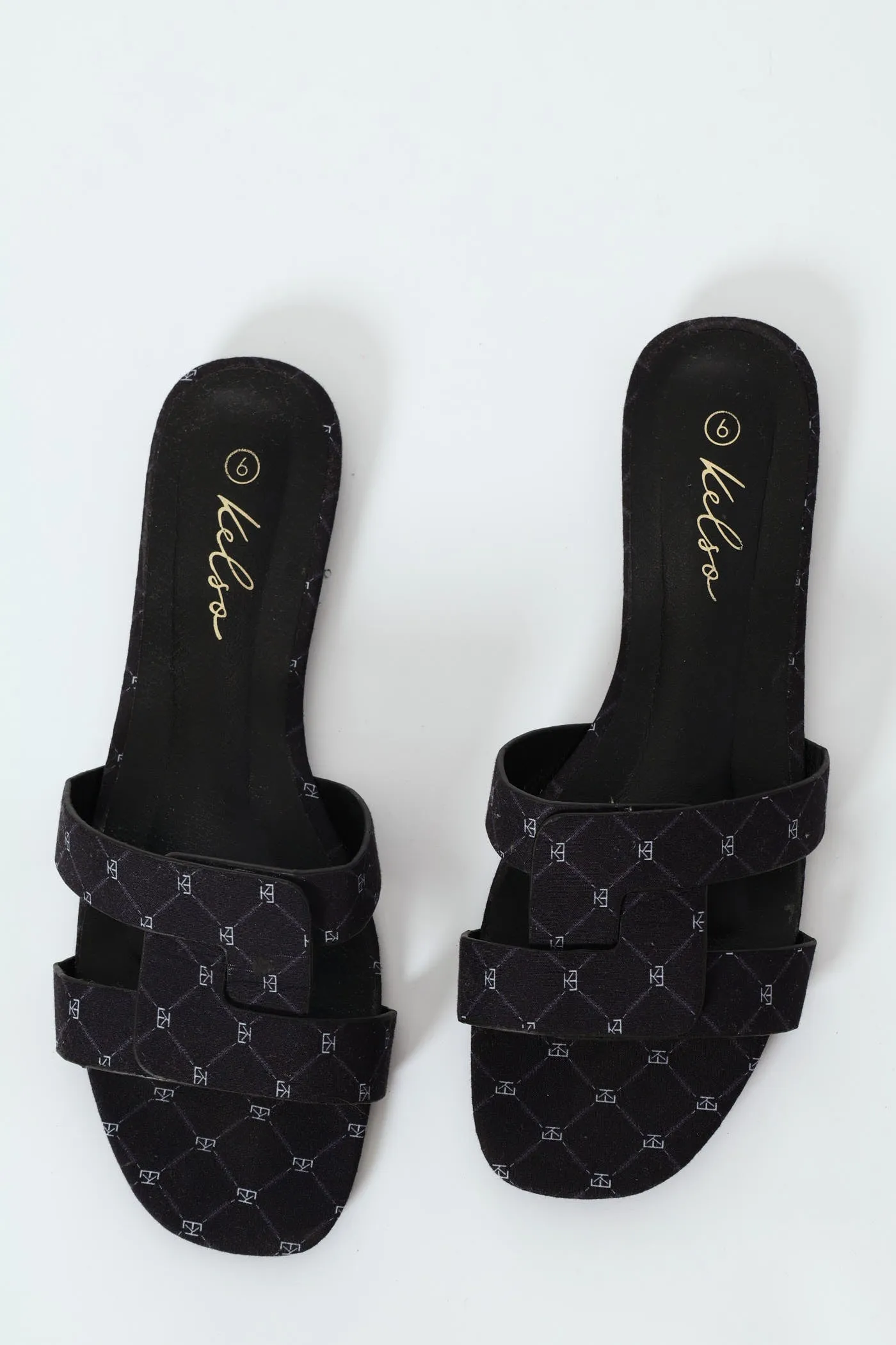 Interlinked Printed Mule Sandal - Black sold by Edgars