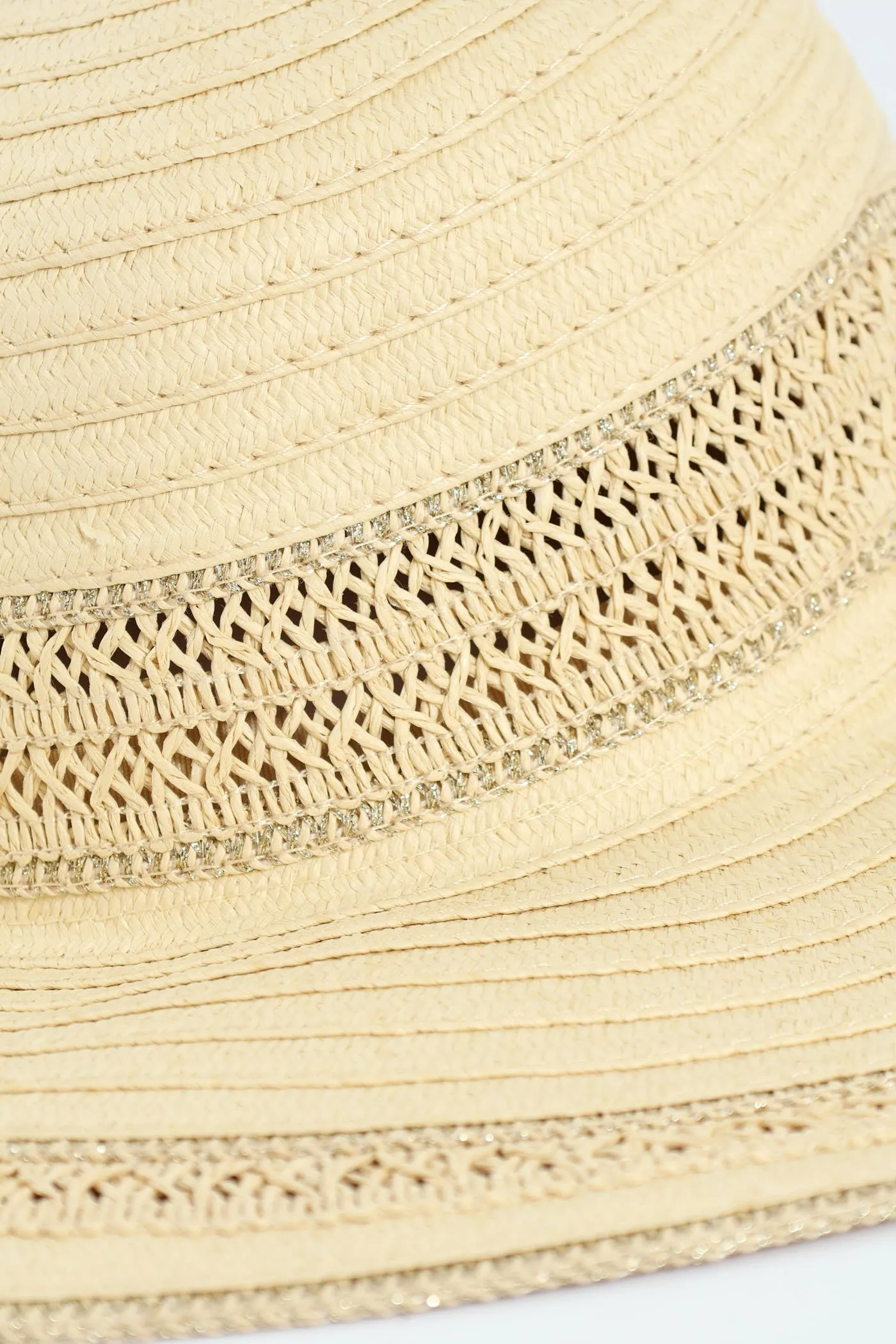 Lurex Trim Straw Hat - Beige sold by Edgars product image thumbnail 3