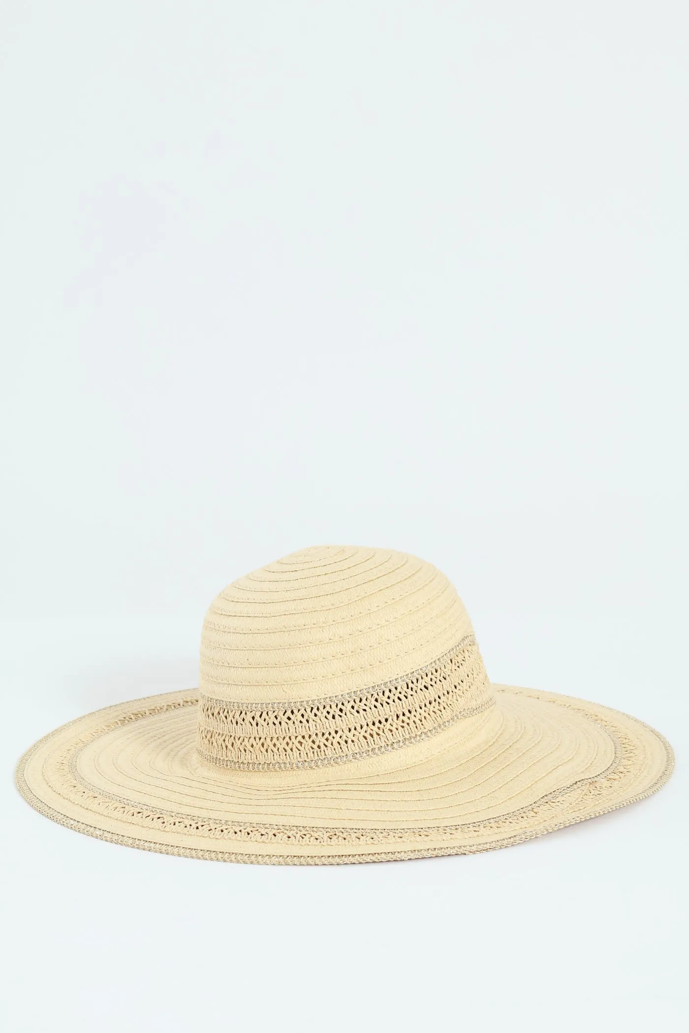 Lurex Trim Straw Hat - Beige sold by Edgars product image thumbnail 2