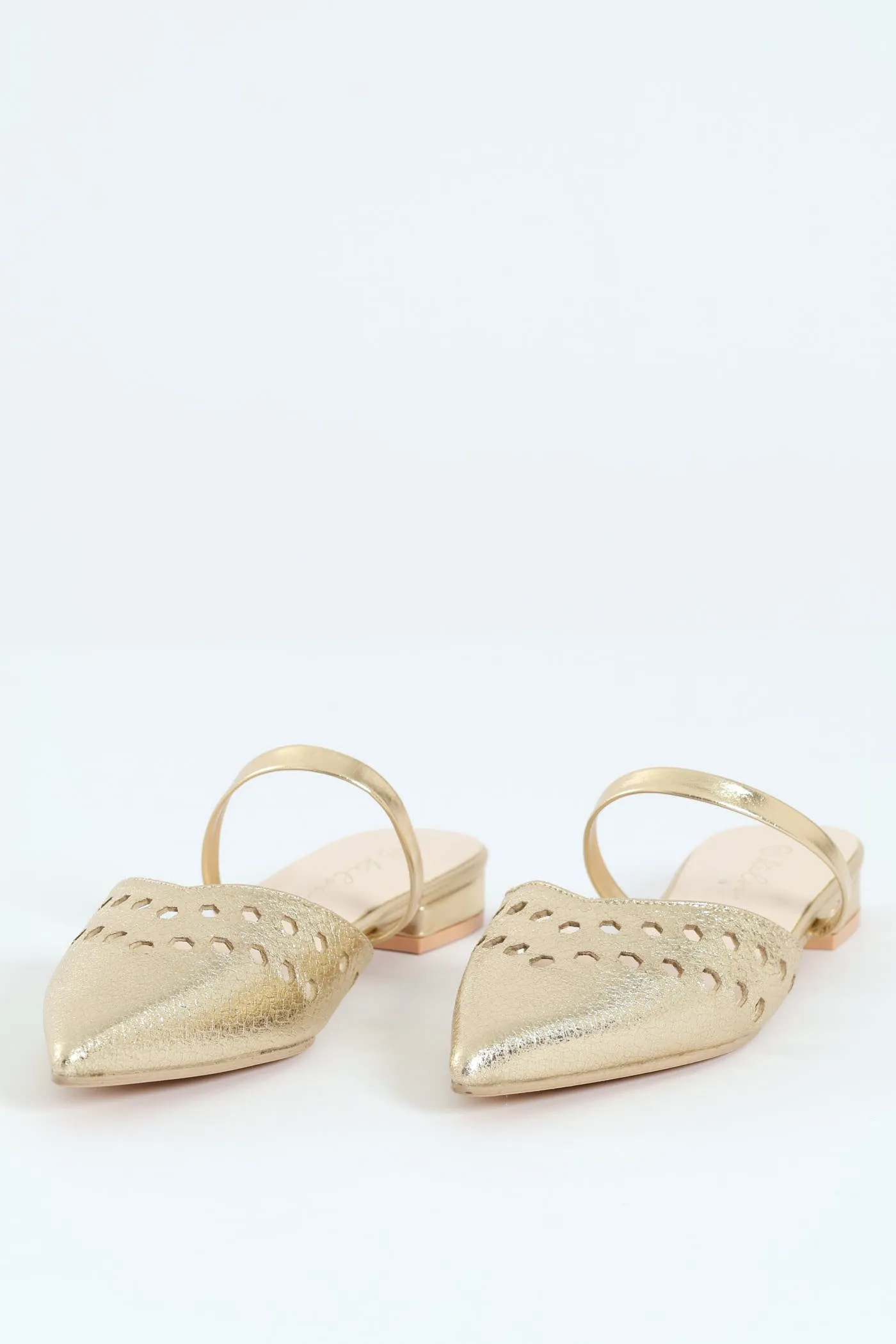 Woven Push In Shoe - Gold sold by Edgars