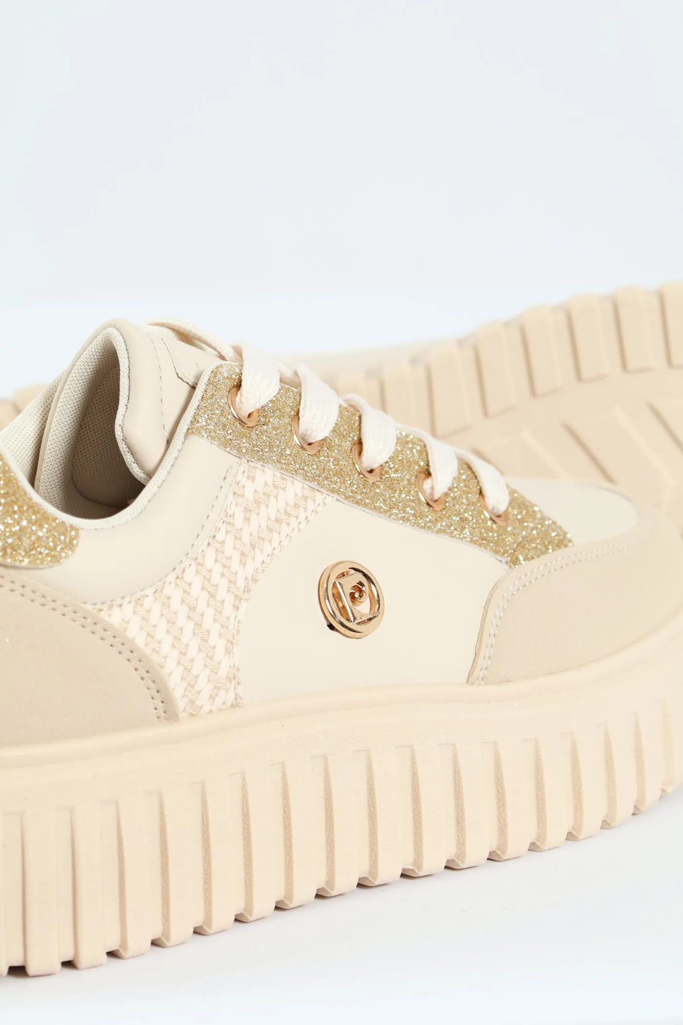 Bijoux 2 Embossed Chunky Lace Up Sneaker - Beige sold by Edgars product image thumbnail 5