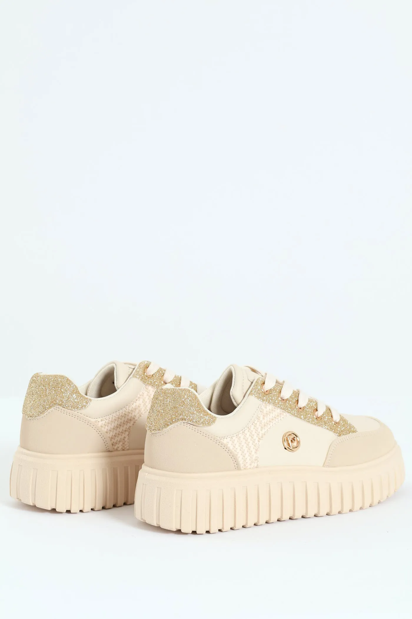 Bijoux 2 Embossed Chunky Lace Up Sneaker - Beige sold by Edgars product image thumbnail 3