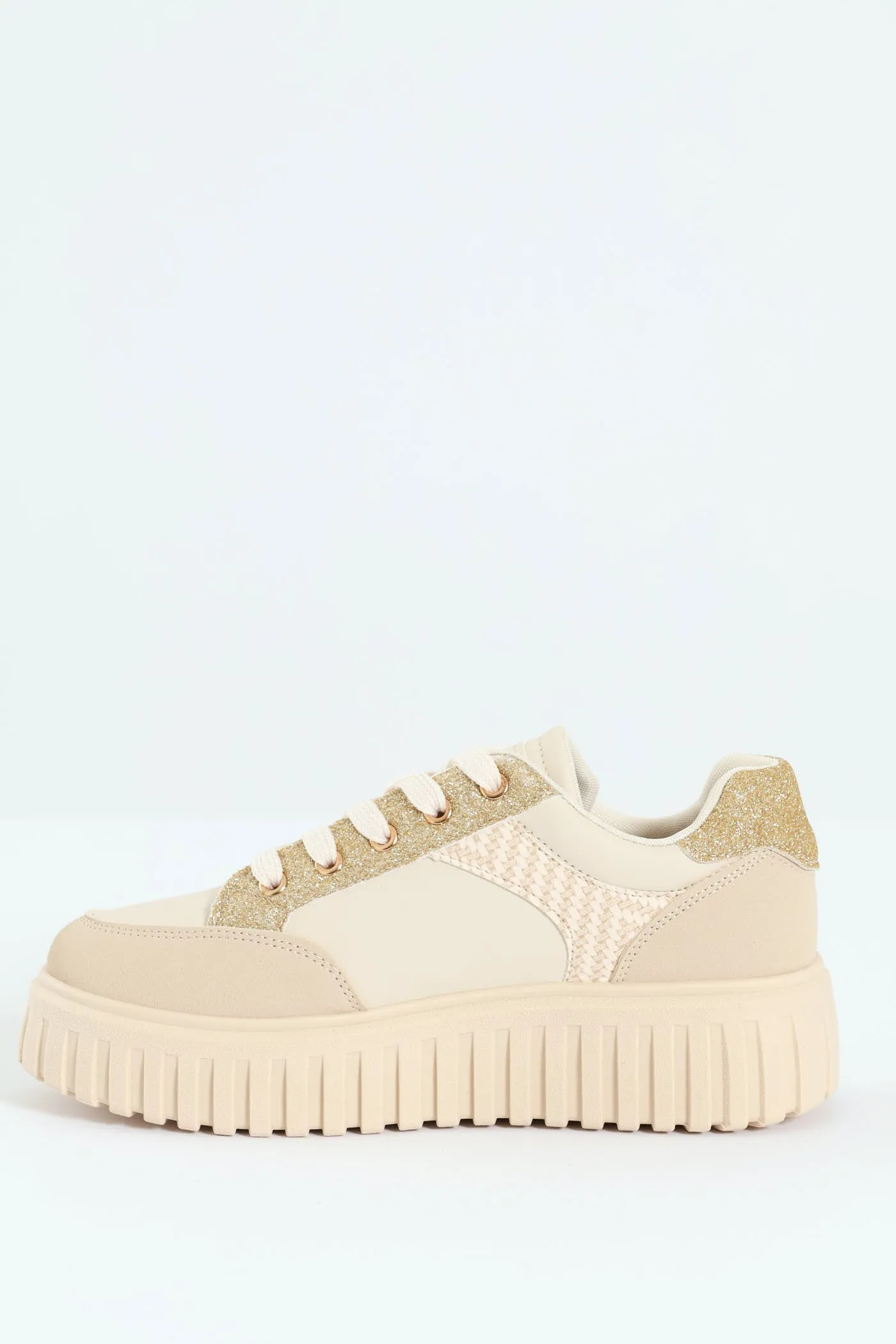 Bijoux 2 Embossed Chunky Lace Up Sneaker - Beige sold by Edgars product image thumbnail 4