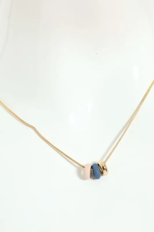 Blue Blush Gold Bead Necklace - Gold sold by Edgars 