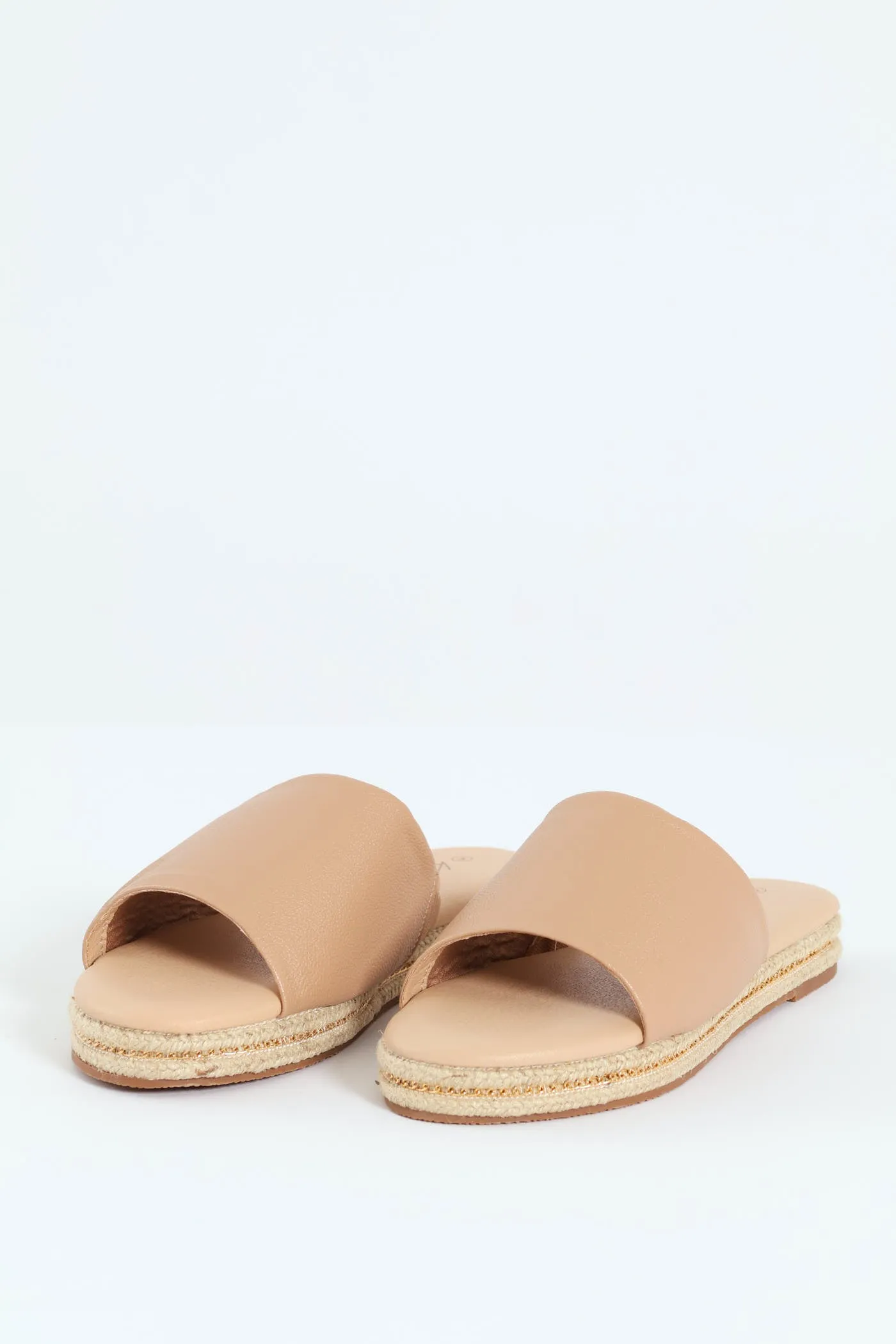Single Banded Espadrille With Chain Detail - Taupe sold by Edgars
