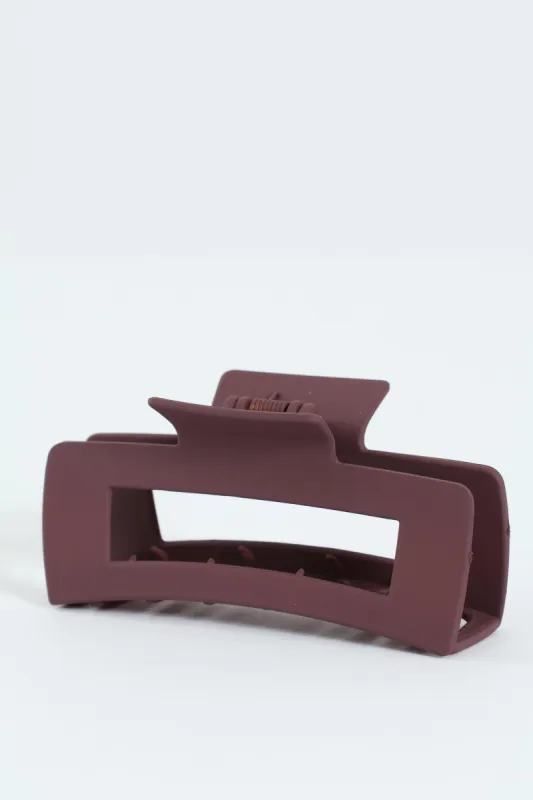 Cutout Matte Hair Clip - Dark Mauve sold by Edgars