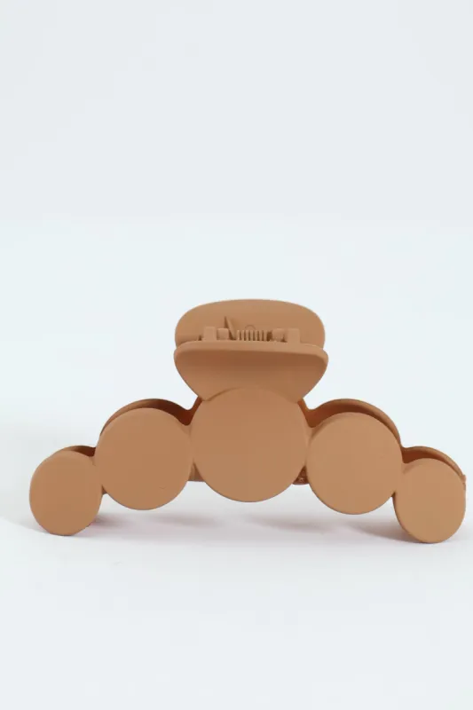 Bubble Matte Hair Clip - Caramel sold by Edgars